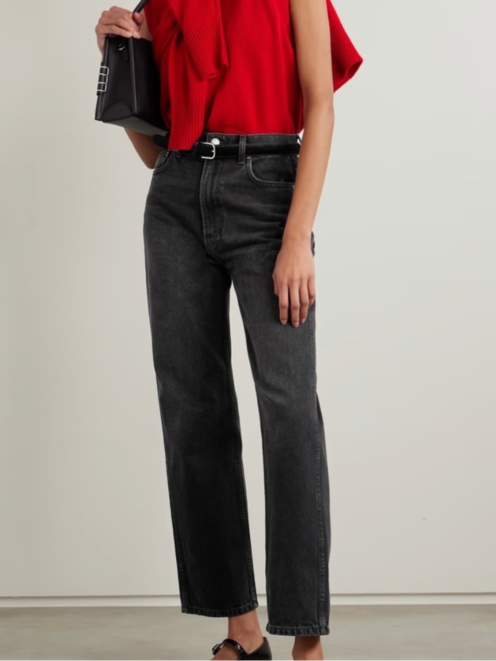 B Sides || High Rise Straight Leg Jeans in Still Black 27